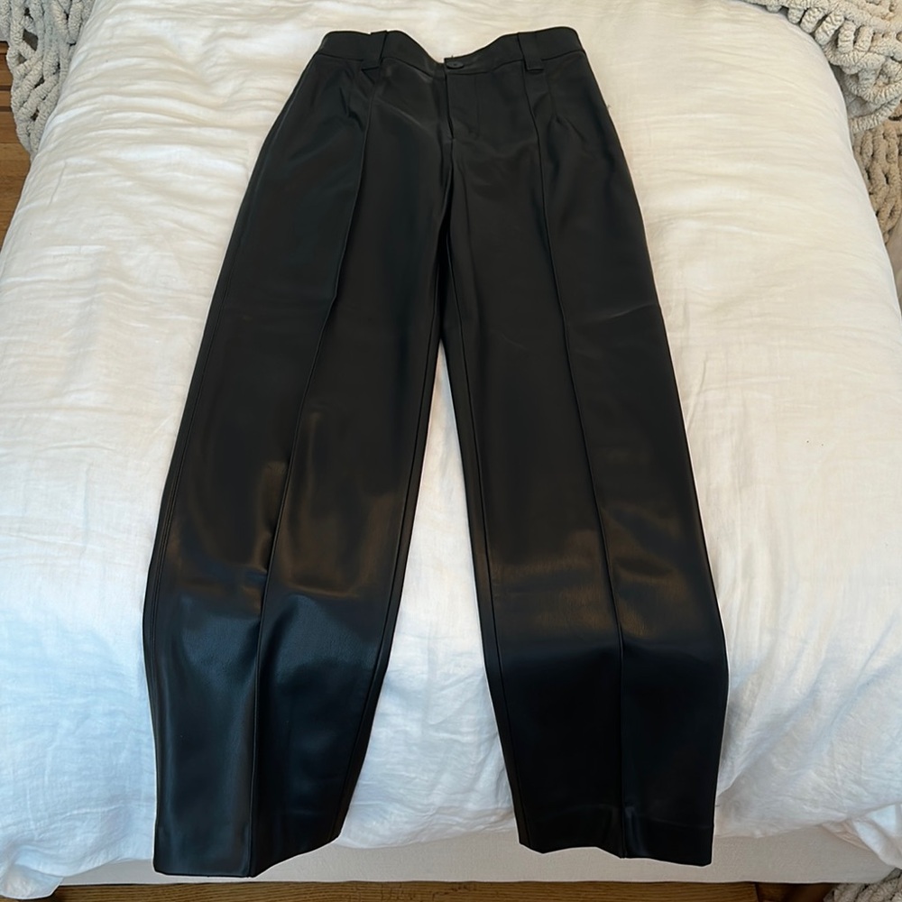 Zara Black Leather Trousers